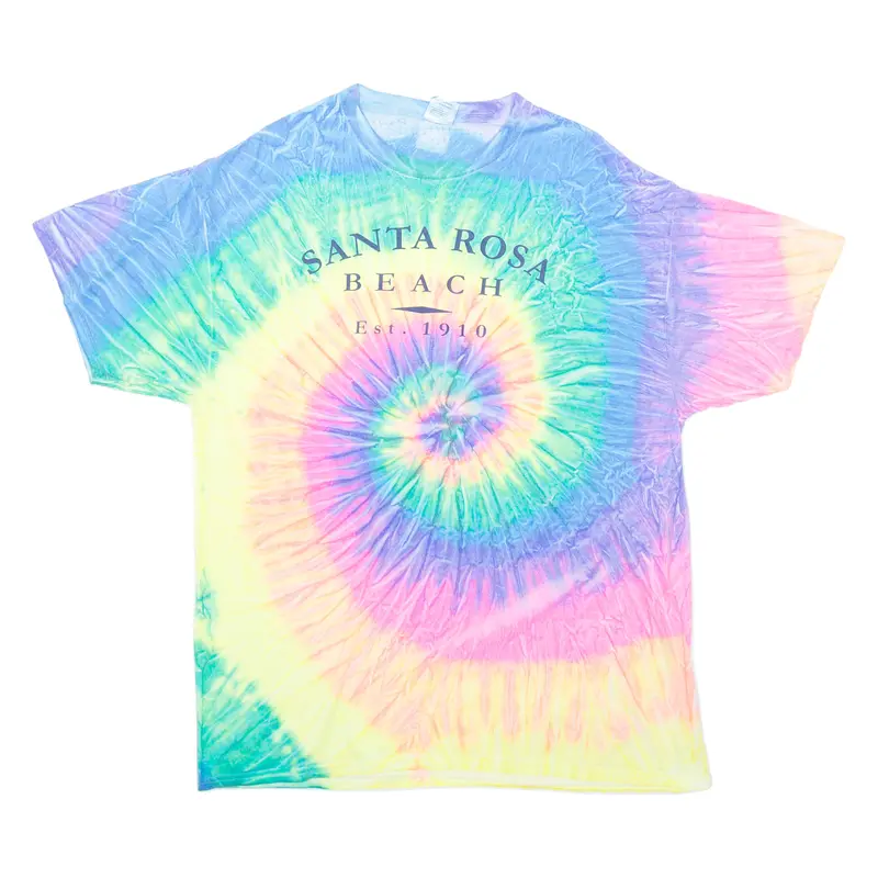 Gildan Santa Rosa Beach Mens Tie Dye T-Shirt Yellow Usa Xl 1