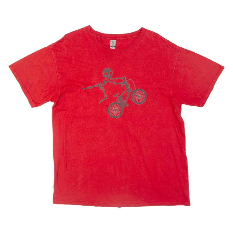 Gildan Skeleton Bike Mens T-Shirt Red Xl 1