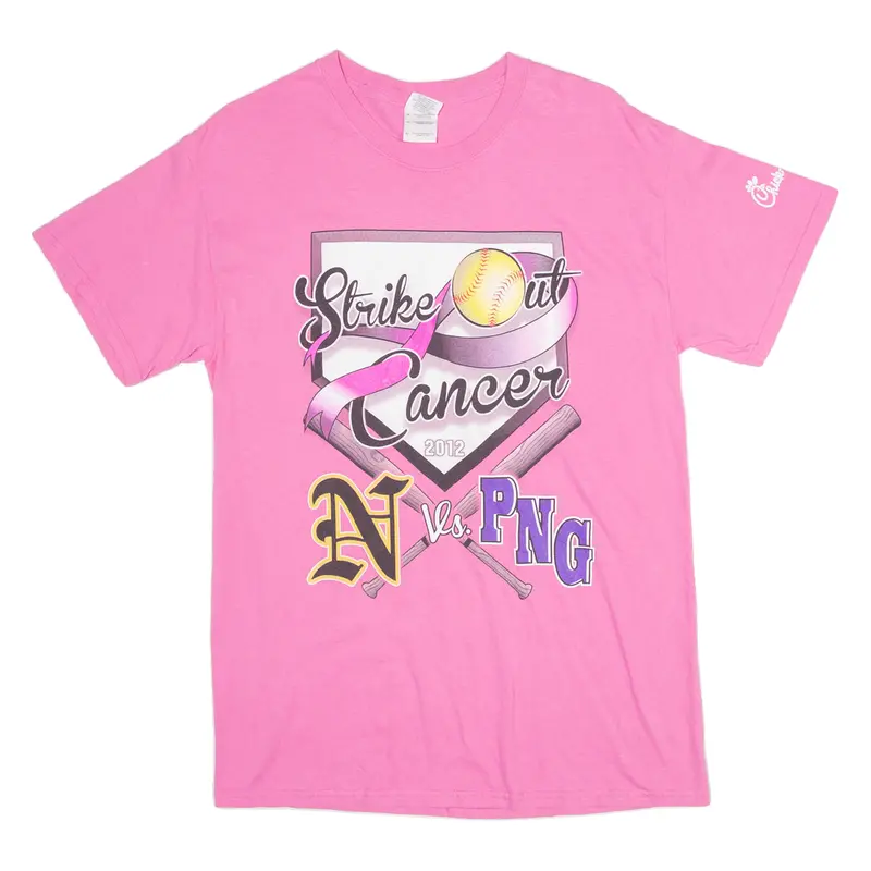 Gildan Strike Out Womens T-Shirt Pink M 1