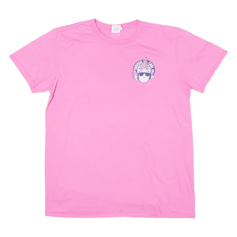 Gildan Summer Cool 2021 Mens T-Shirt Pink Usa Crew Neck M 1