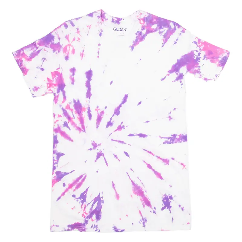 Gildan Tie Dye Womens T-Shirt Purple S 1