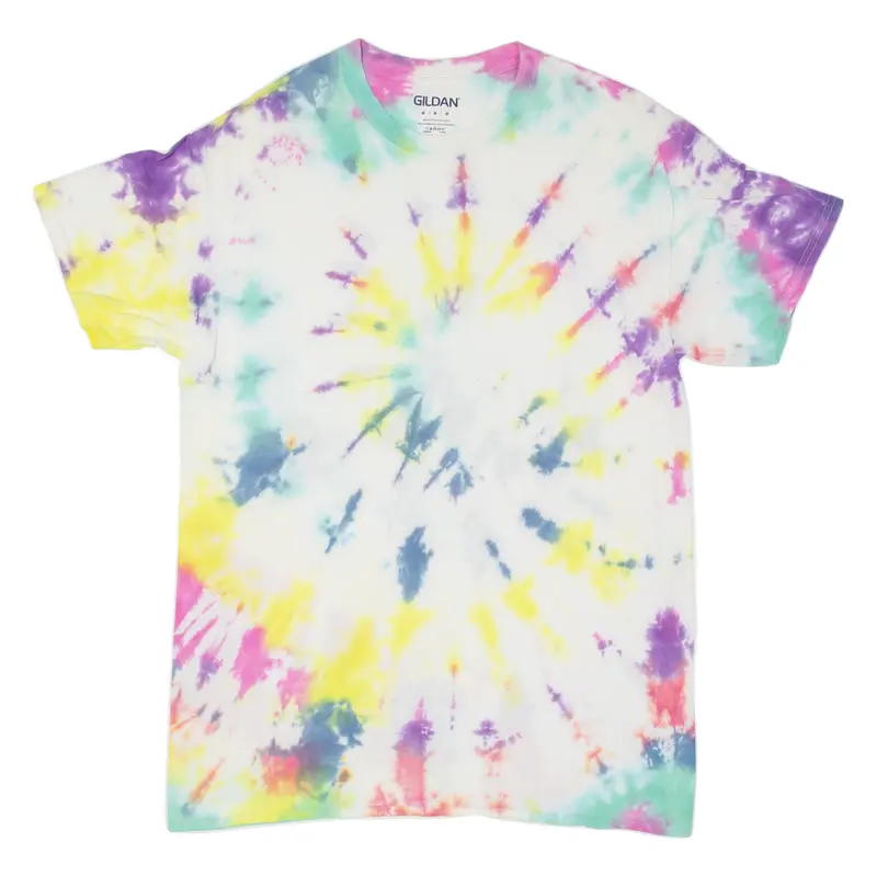 Gildan Unisex Womens Tie Dye T-Shirt White M 1