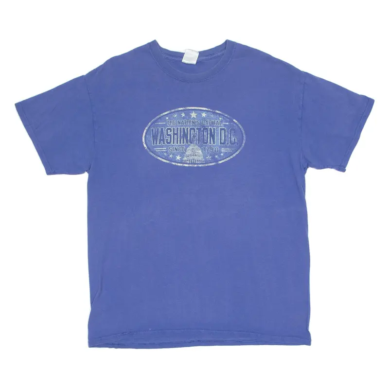 Gildan Washington Dc Mens T-Shirt Blue Crew Neck L 1