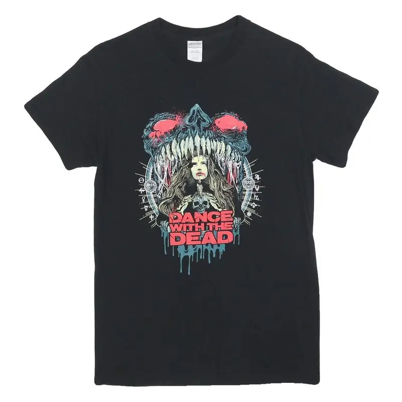 Gildan Womens Black Dance With The Dead Graphic T-Shirt S Short Sleeve Crew Neck 1
