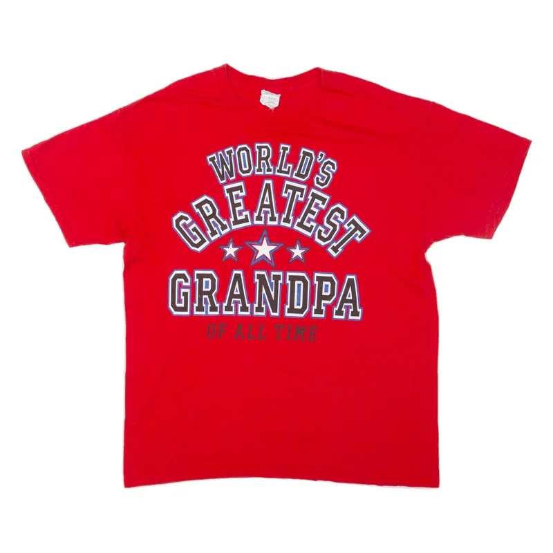 Gildan Worlds Greatest Grandpa Mens T-Shirt Red L 1