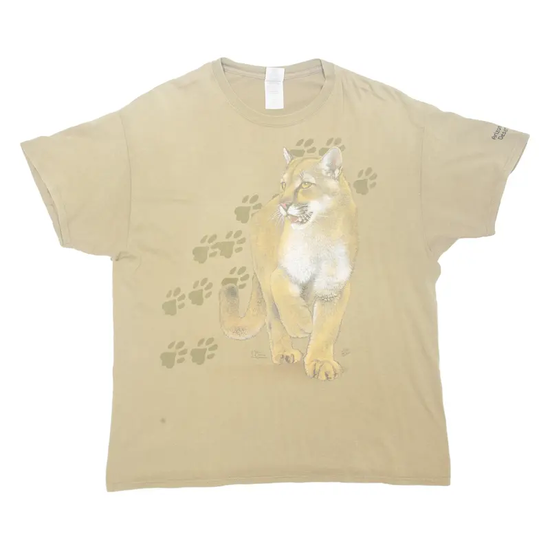 Gildan's Big Cat Womens T-Shirt Brown Xl 1