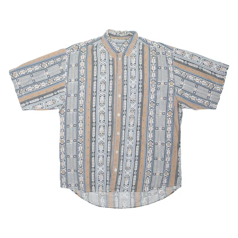 Gin Tonic Mens Shirt Brown Striped M 1
