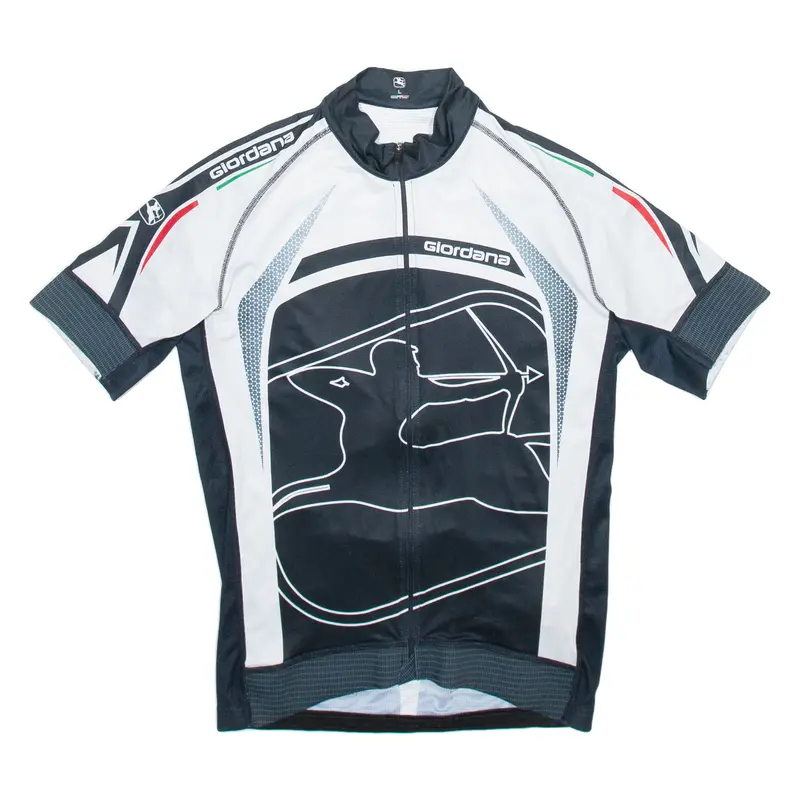Giordana Full Zip Cycling Mens Jersey Black L 1