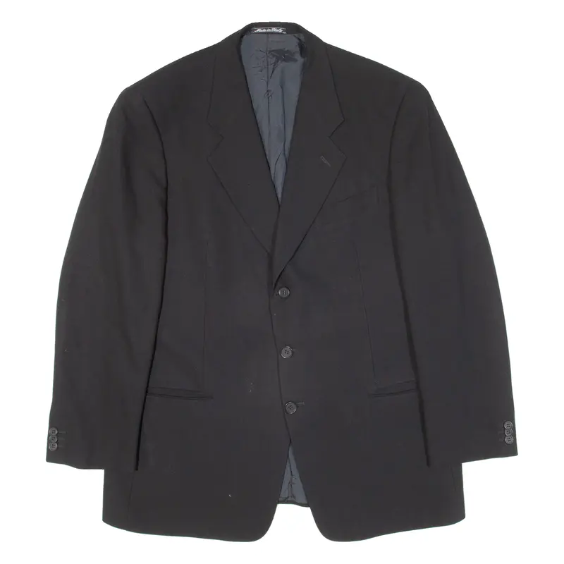 Giorgio Armani Mens Blazer Jacket Black Knit Wool Xl 1