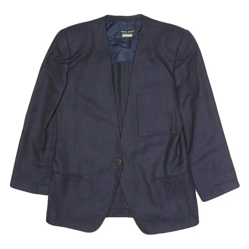 Giorgio Armani Mens Blue Button Jacket M Woven Classic Elegant Single Breasted 1