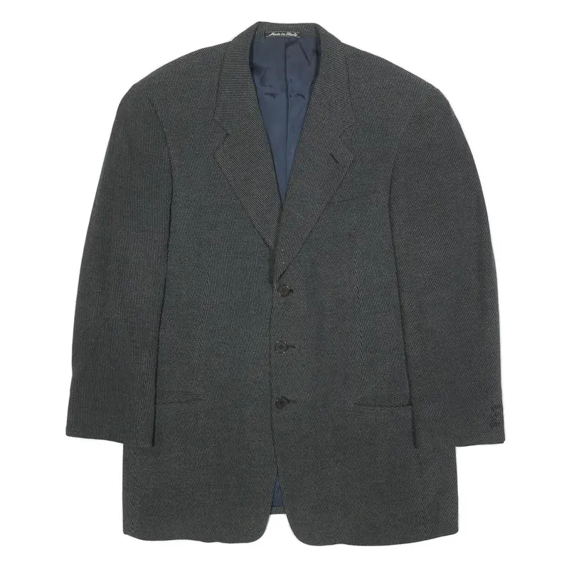 Giorgio Armani Mens Grey Wool Blend Classic Jacket M Woven Formal Designer 1