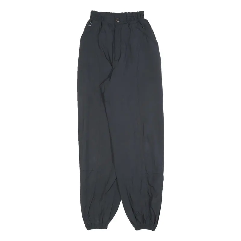 Girls Lined Relaxed Fit Navy Blue Polyester Blend Zip Trousers W24 L30 1