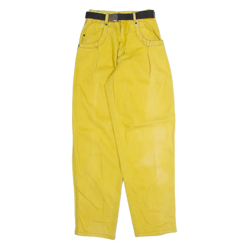 Girls Trousers Yellow Relaxed Tapered 90S W22 L30 1
