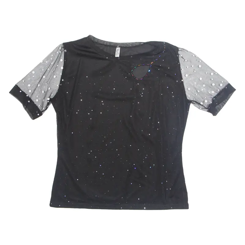 Glitter Womens Top Black 4Xl 1