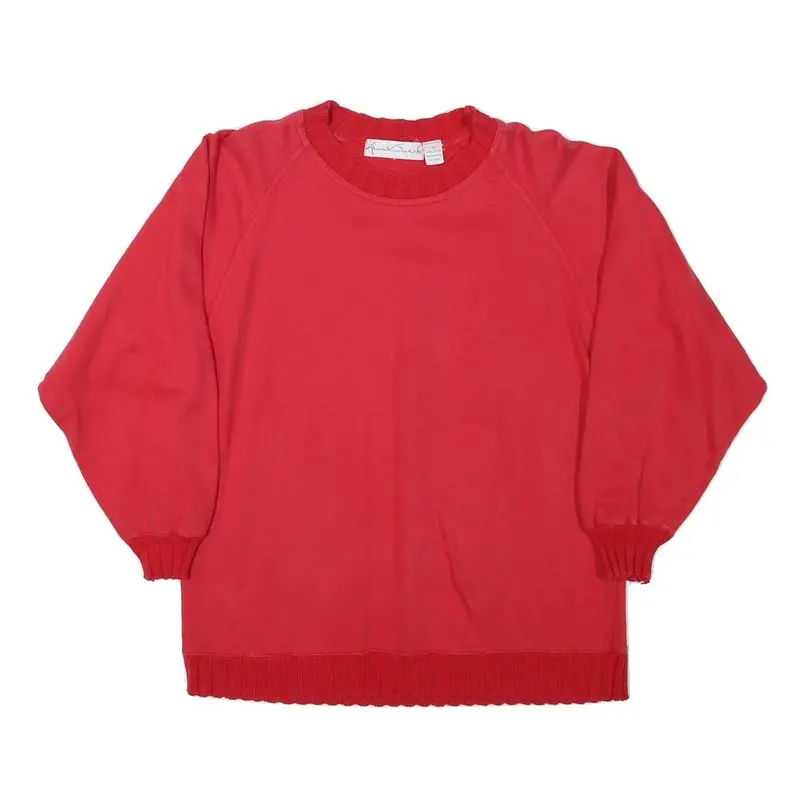 Gloria Vanderbilt Womens Red Crew Neck M Casual Cotton Blend Sweatshirt 1
