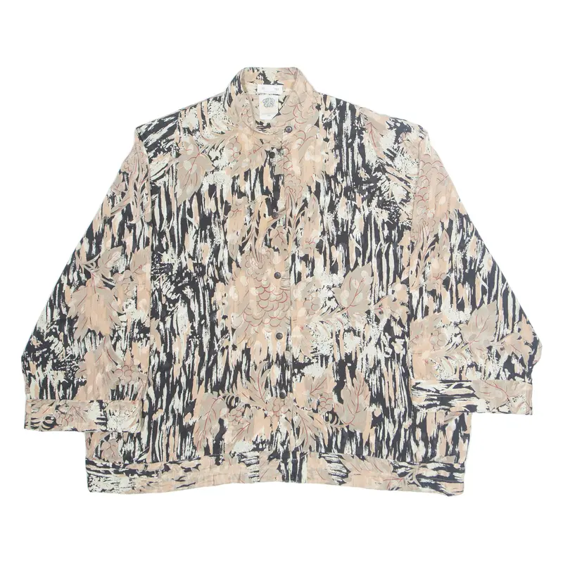 Golden Gate Womens Printed Blouse Beige Floral L 1
