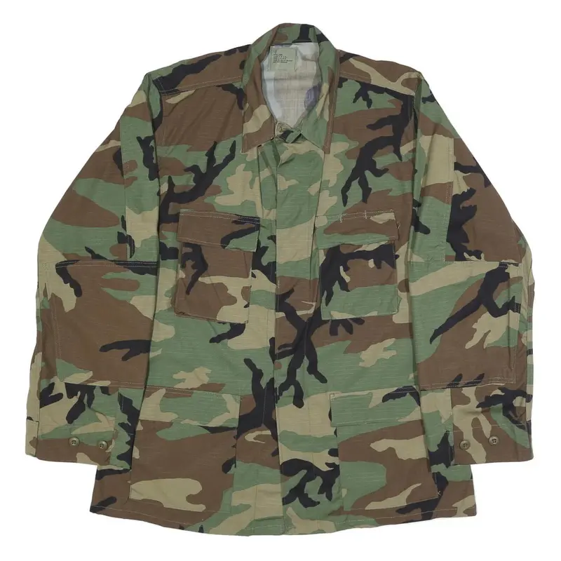 Golden Manufacturing Co Inc Mens Green & Brown Camouflage Cotton Blend Button 1