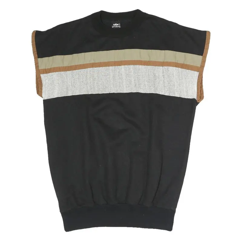 Gotsburg Mens Black Brown Beige Patterned Cotton Blend Crew Neck Jumper M 1