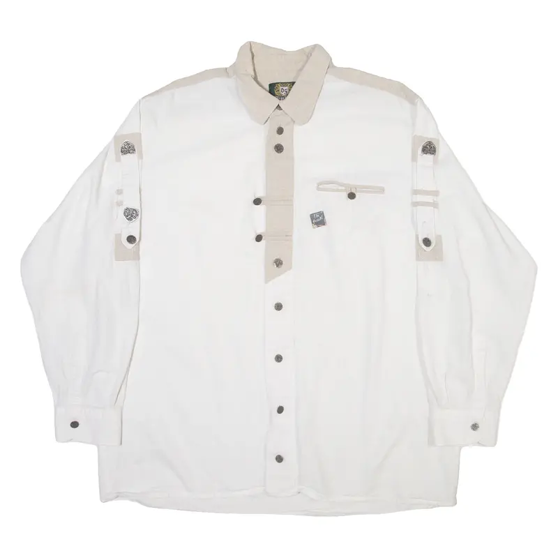 Grachien Mens Plain Shirt White Long Sleeve Xl 1