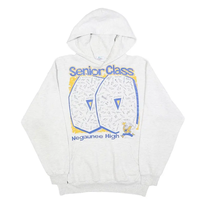 Graystone Graphics Womens White Senior Class 90 Pullover Hoodie M High School 1