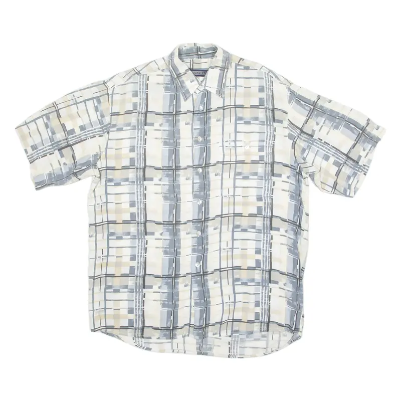 Greenfield Mens Shirt Beige 90S Crazy Pattern Xl 1