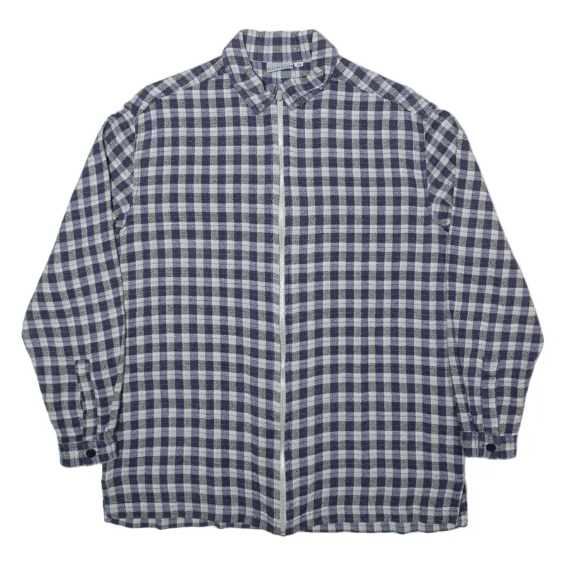 Greenvilage Mens Shirt Blue Check Long Sleeve M 1