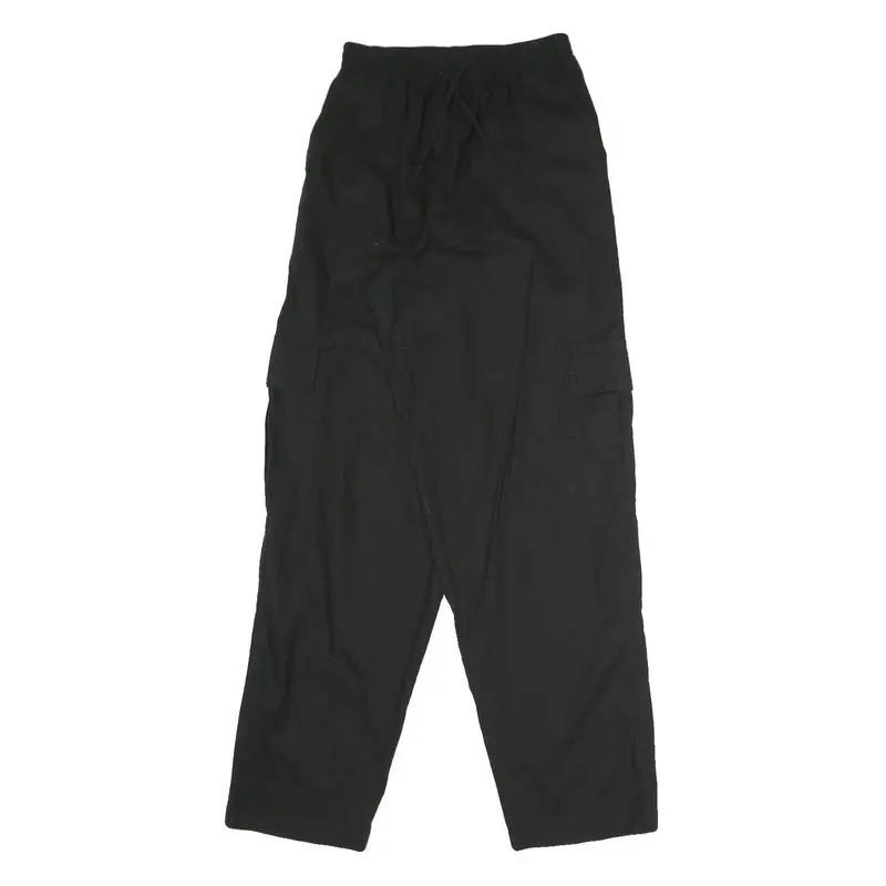 Greenvillage Womens Cotton Blend Black Relaxed Drawstring Trousers W24 L32 1