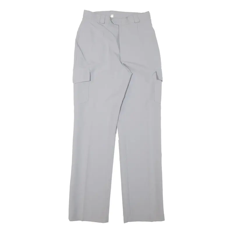 Grey Womens Polyester Blend Regular Fit Straight Leg Trousers W26 L30 Casual 1