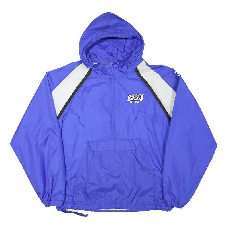 Gtm Mens Blue & White Softball Windbreaker Xl Polyester Blend Jacket Hooded Zip 1