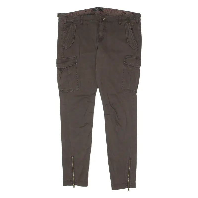 Guess Cargo Womens Trousers Brown Relaxed Tapered W36 L29 1