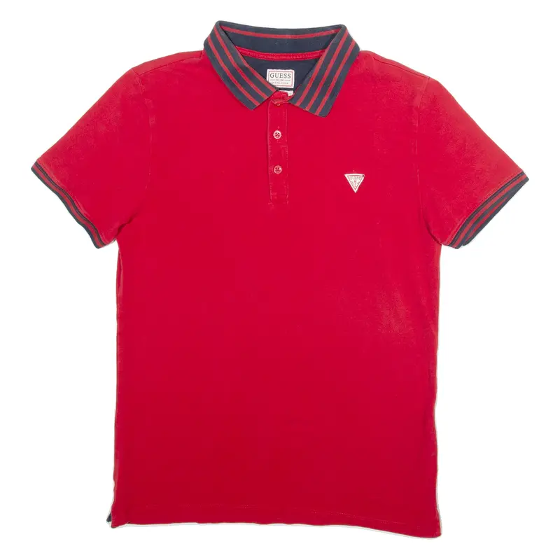 Guess Extra Slim Fit Mens Polo Shirt Red S 1
