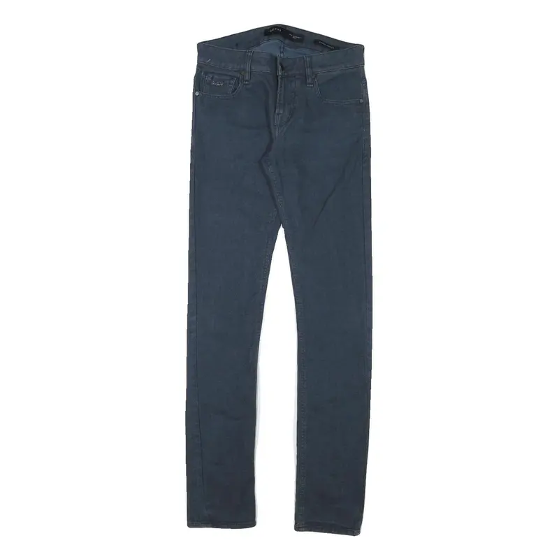 Guess Mens Slim Blue Cotton Blend Trousers W29 L33 Stylish Zip Closure 1