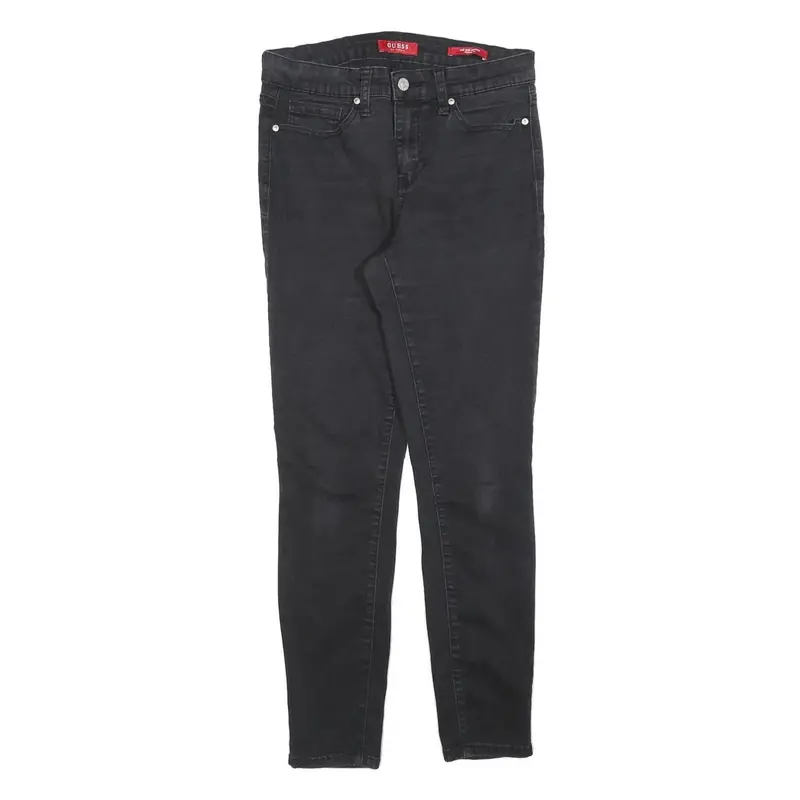 Guess Womens Jeans Black Slim Skinny Denim W28 L28 Classic Cotton Blend Zip 1