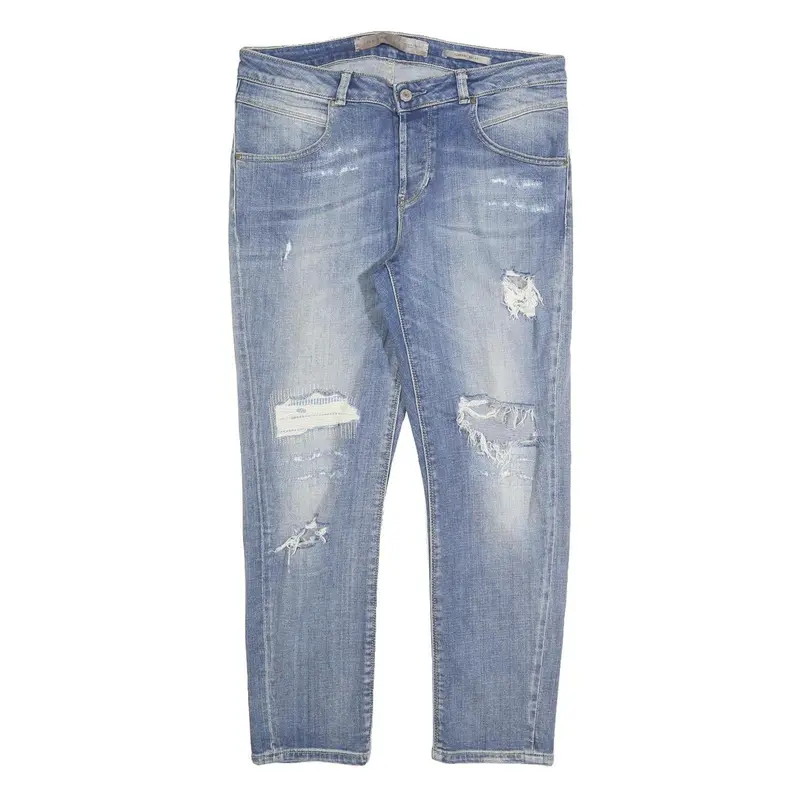 Guess Womens Jeans Blue Slim Skinny Denim Medium W30 L26 Distressed Zip 1