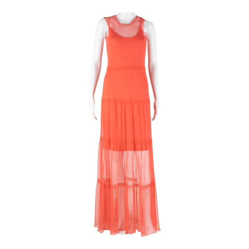 Guess Womens Maxi Dress Pink Sleeveless Long S 1