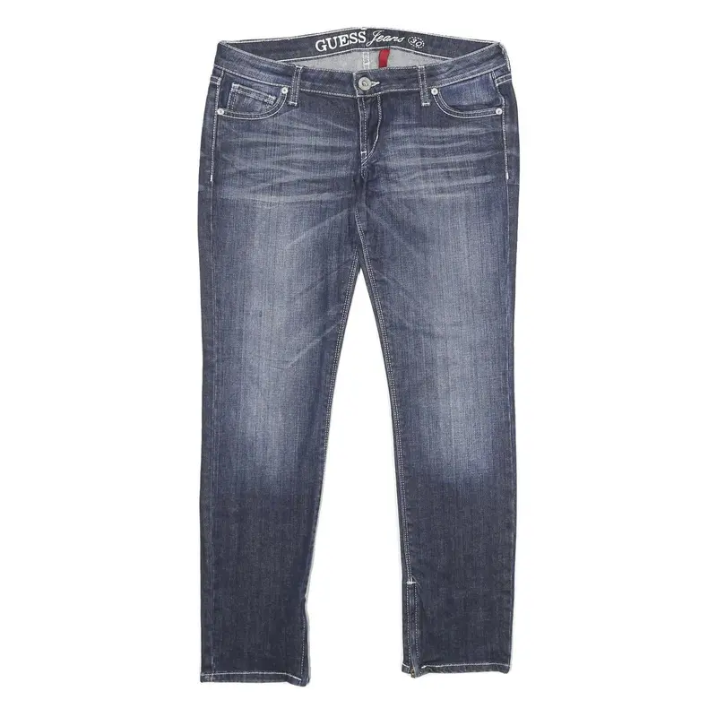 Guess Womens Slim Blue Denim Jeans Cotton Blend W30 L30 Zip Pockets 1