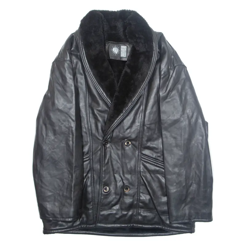 Gv Womens Jacket Black Faux Leather L 1