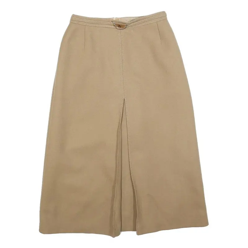 Hammer Womens Beige Wool Midi Straight Skirt Xs Classic Comfortable Warm 1