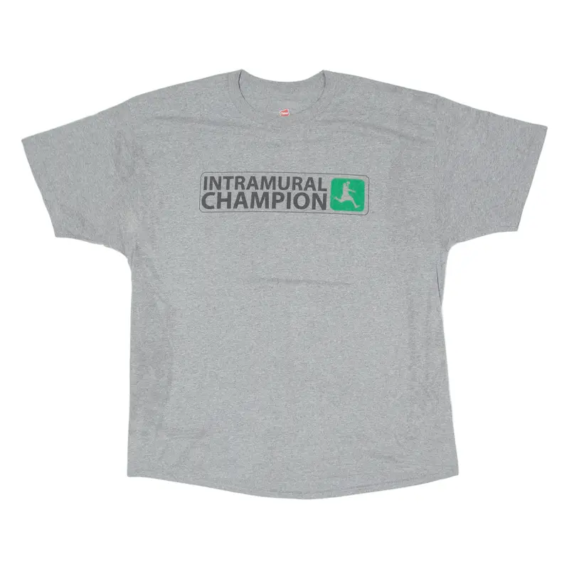 Hanes Intramural Champion Mens T-Shirt Grey Usa Crew Neck Xl 1