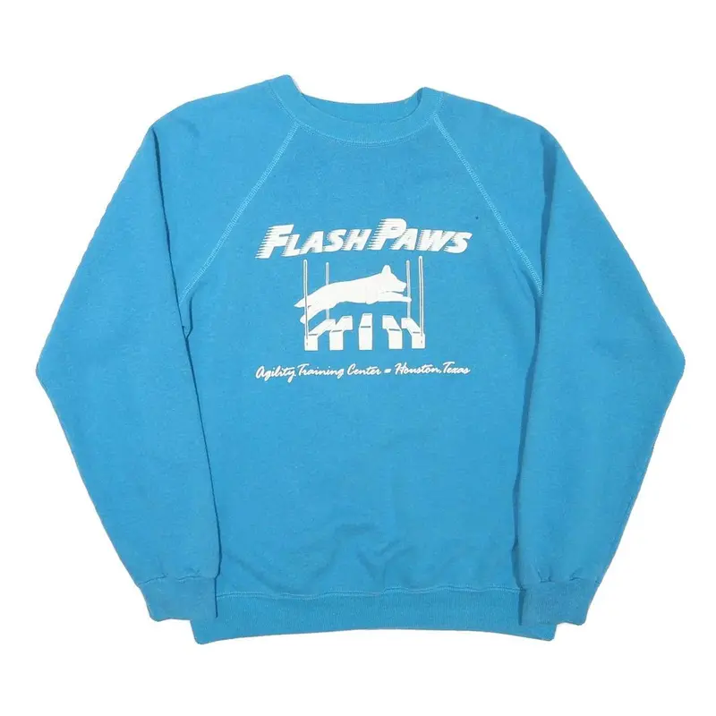 Hanes Mens Blue Flash Paws Crew Neck L Dog Agility Training Sweatshirt 1