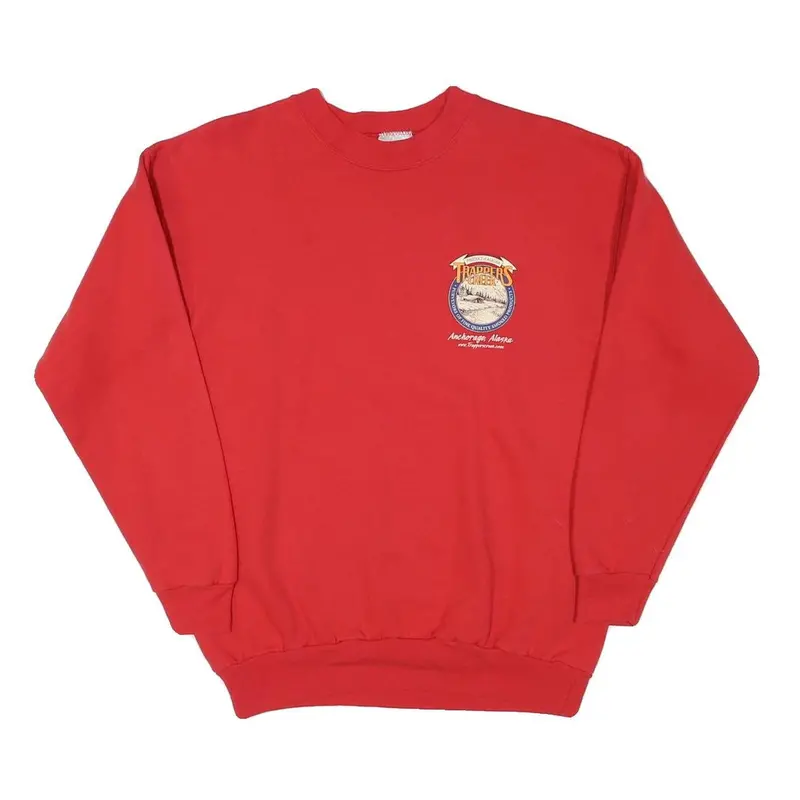 Hanes Mens Red Trappers Creek Crew Neck M Sweater Cotton Blend Casual Style 1