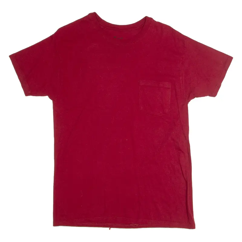 Hanes Mens T-Shirt Maroon M 1