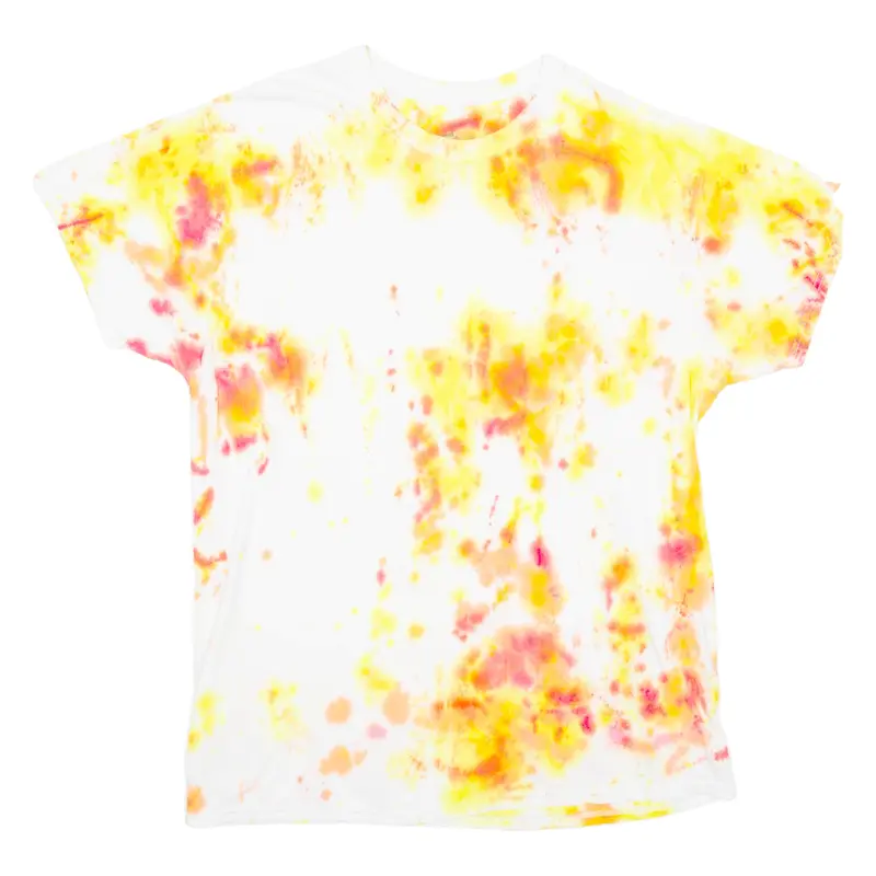 Hanes Mens Tie Dye T-Shirt Yellow L 1