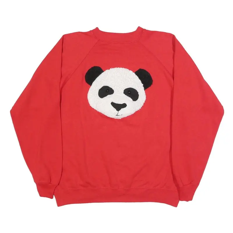 Hanes Womens Red Panda Graphic Crew Neck Xl Sweatshirt Cotton Blend Casual 1