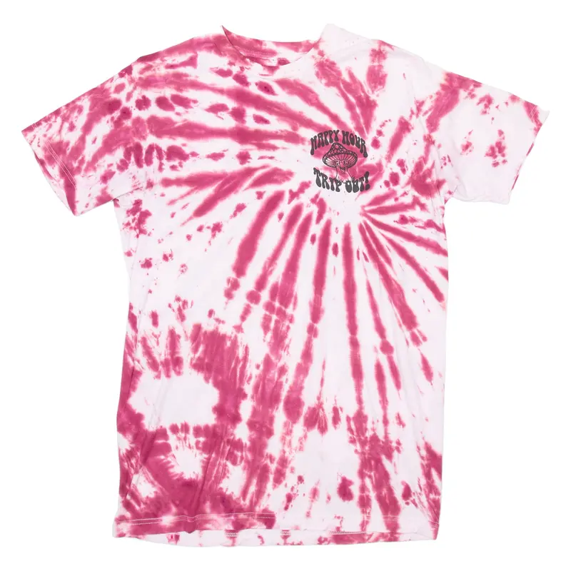 Happy Hour Womens Tie Dye T-Shirt Pink M 1