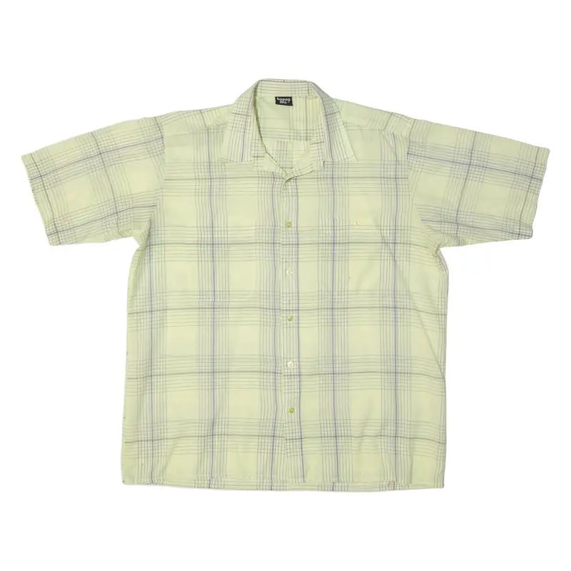 Happy Life Mens Shirt Yellow 90S Check L 1