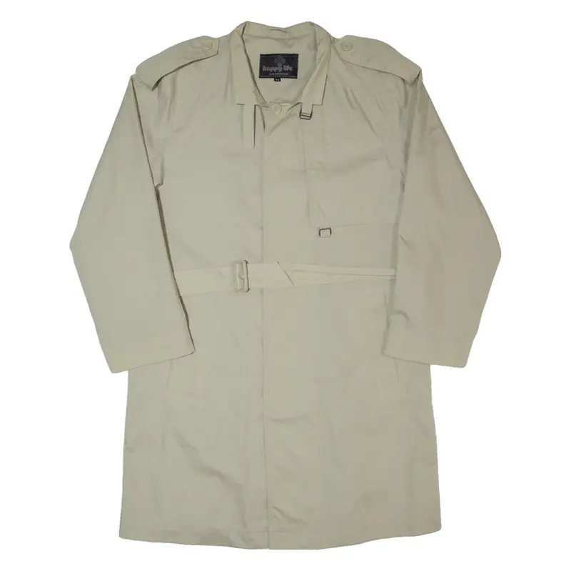 Happy Life Mens Trench Coat Cream 90S M 1
