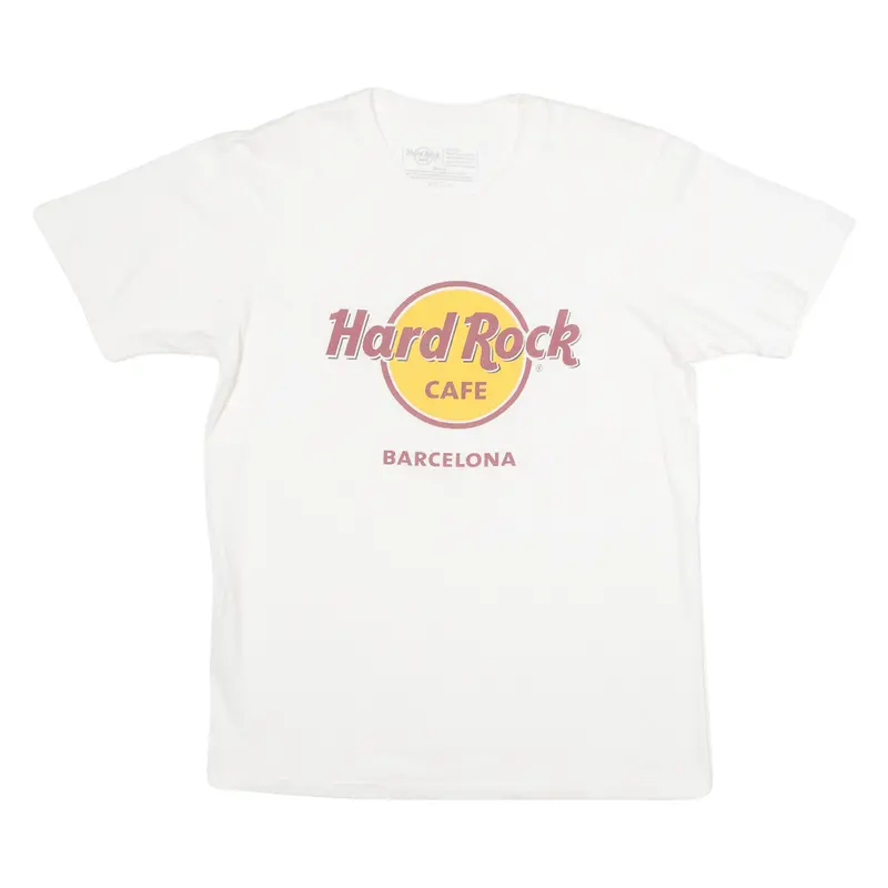 Hard Rock Cafe Barcelona Mens T-Shirt White M 1