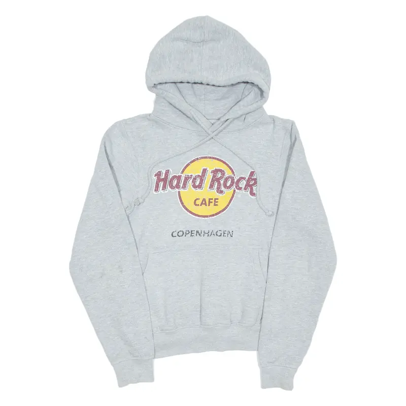Hard Rock Cafe Copenhagen Mens Grey Hoodie Xs 1
