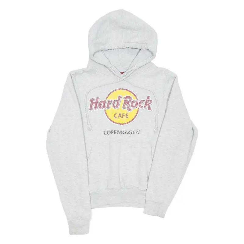Hard Rock Cafe Copenhagen Mens Grey Hoodie Xs 1
